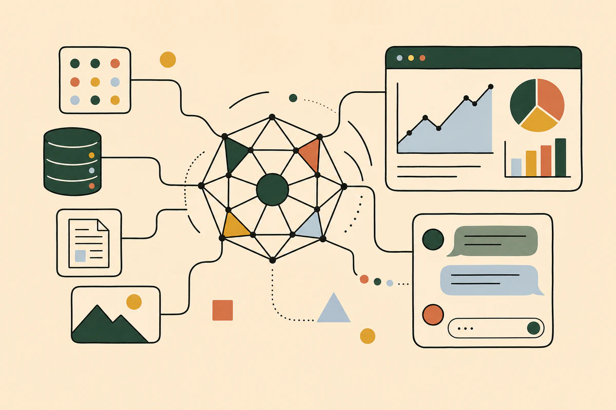Artificial intelligence and machine learning illustration