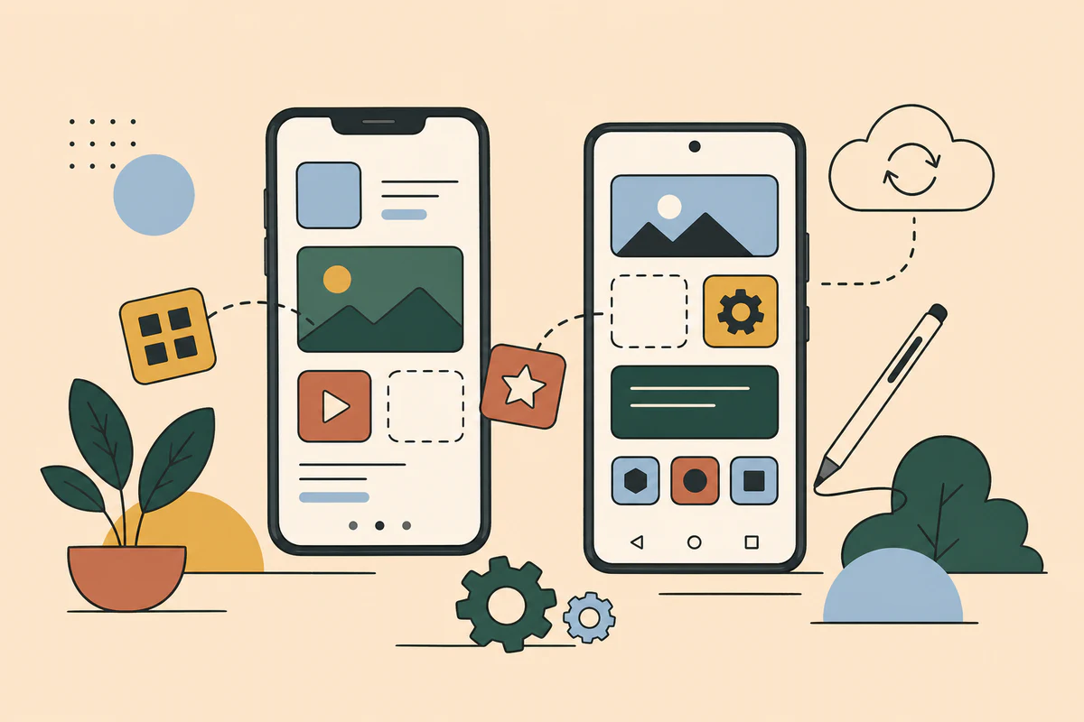 Mobile application development illustration